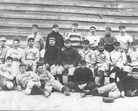 This 1898 Cleveland Spiders team photo apparently commemorates the team's last legitimate professional baseball roster.