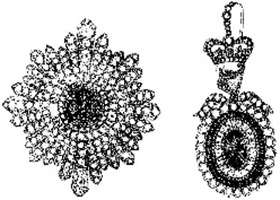 This picture of the Irish Crown Jewels was published in 1907 in Hue and Cry, a bi-weekly newsletter published by the Royal Irish Constabulary and the Dublin Metropolitan Police.