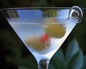 A classic martini of gin, vermouth, and olives is a thing of beauty.
