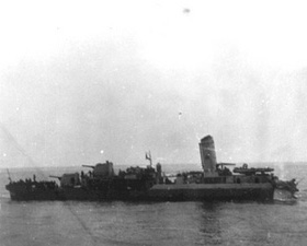 The stern of the USS Murphy after the collision with the SS Bulkoil.