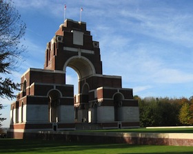 The Thiepval Memorial at Somme commemorates more than 72,000 soldiers missing in action at one of the bloodiest battlefields in history.